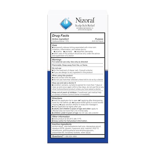 Nizoral scalp itch relief liquid being applied directly to the scalp for soothing relief