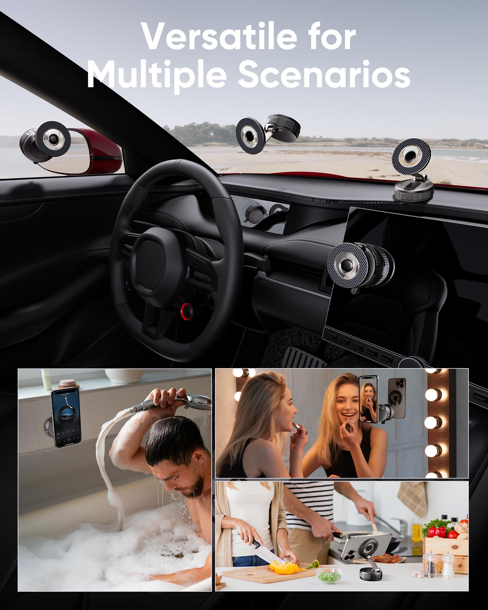 NKNZLY 360-rotation base enables portrait or landscape viewing in any driving angle.