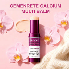 nnmnn Calcium Volume Multi Balm Stick texture close-up shows smooth, fast-absorbing formula.