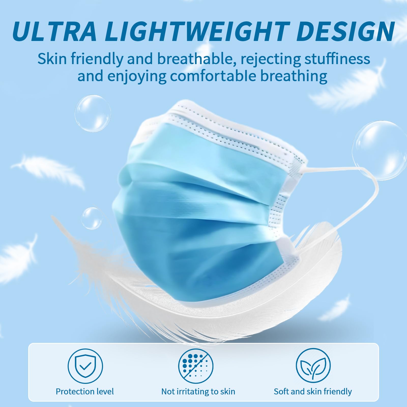 NNNPCBT blue mask packaging shows 100-count and color.