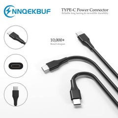 NNQEKBUF 65W USB-C charger shown with Dell compatibility for enterprise devices