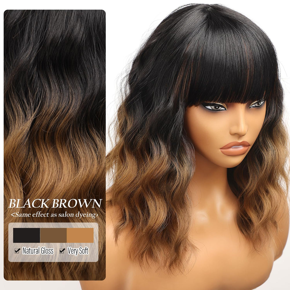 Nnzes bangs wig with easy put-on cap for quick mornings