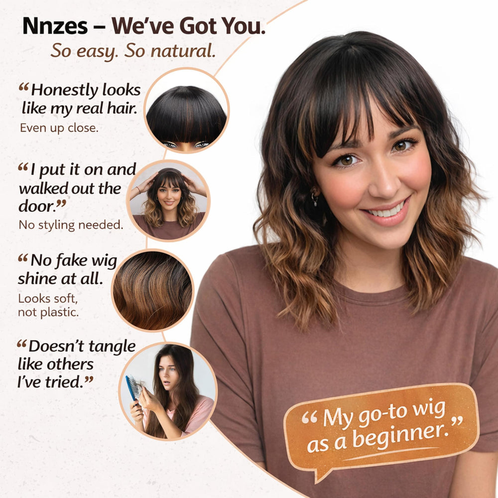 Nnzes daily-wear lightweight wig with 180g feel