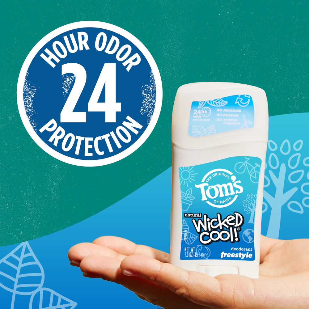 No artificial fragrances or preservatives in Tom's of Maine Wicked Cool Freestyle formula.