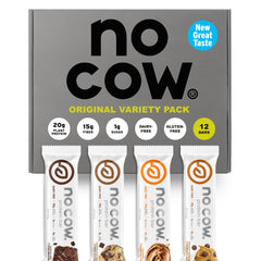 No Cow vegan protein bars Original pack shot, ideal for a quick high-protein snack.