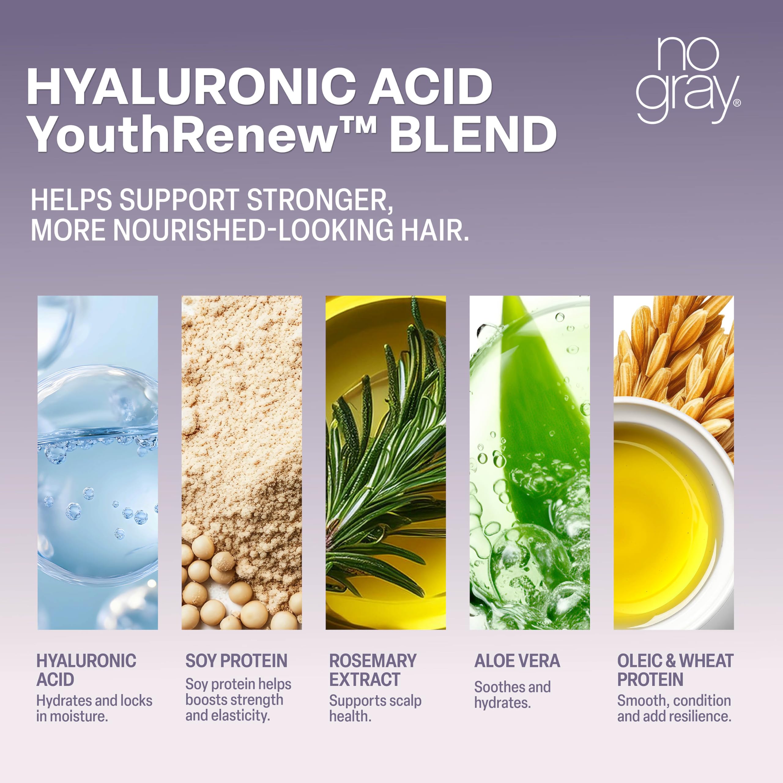 No Gray fade-resistant formula maintains color and shine