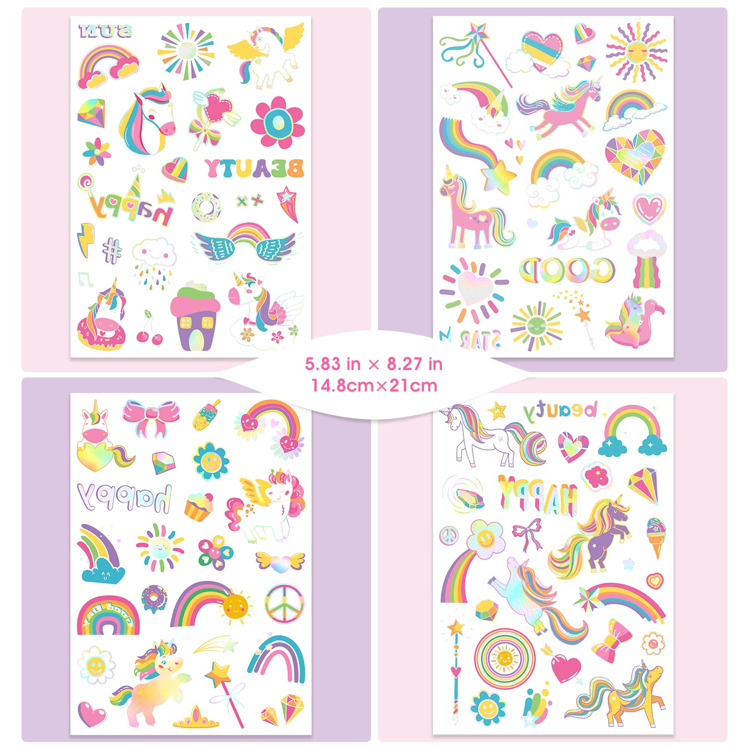 NO RAGRETS rainbow designs for magical unicorn-themed birthday decorations.