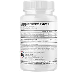 NO2U Bryan NITRICEUTICALS bottle label highlighting vegan, gluten-free, dairy-free formula