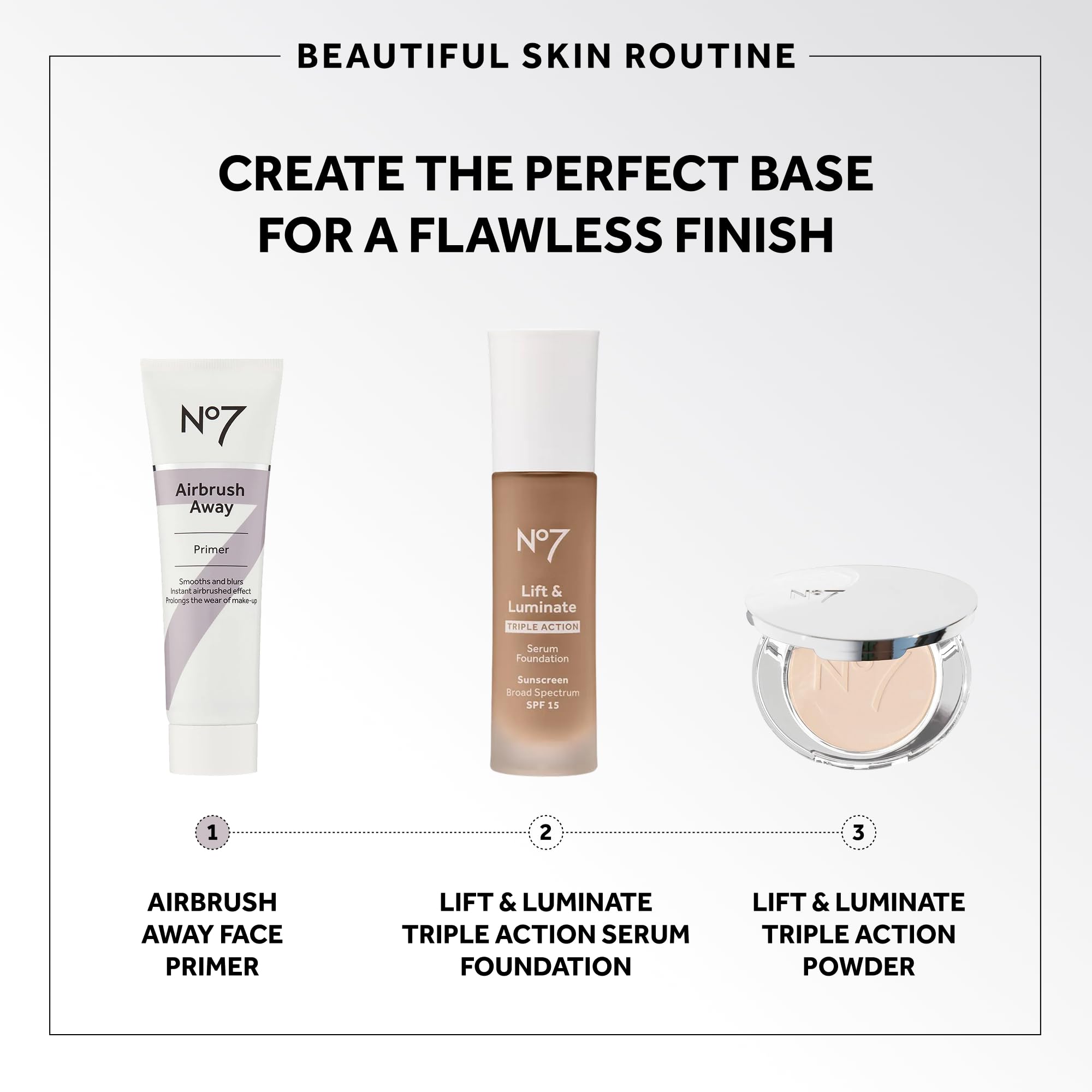 No7 Airbrush Away packaging showcases a hydrating makeup base