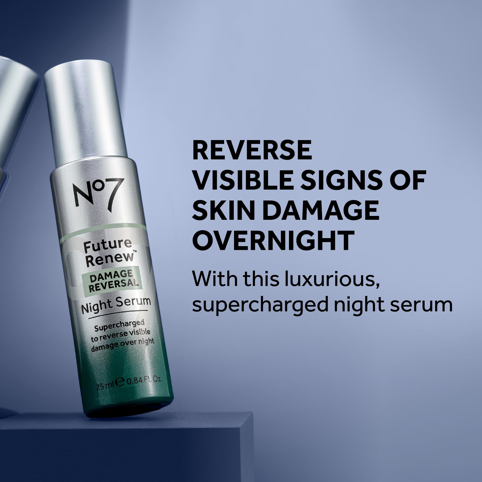 No7 Future Renew night serum pump dispense for easy nightly application
