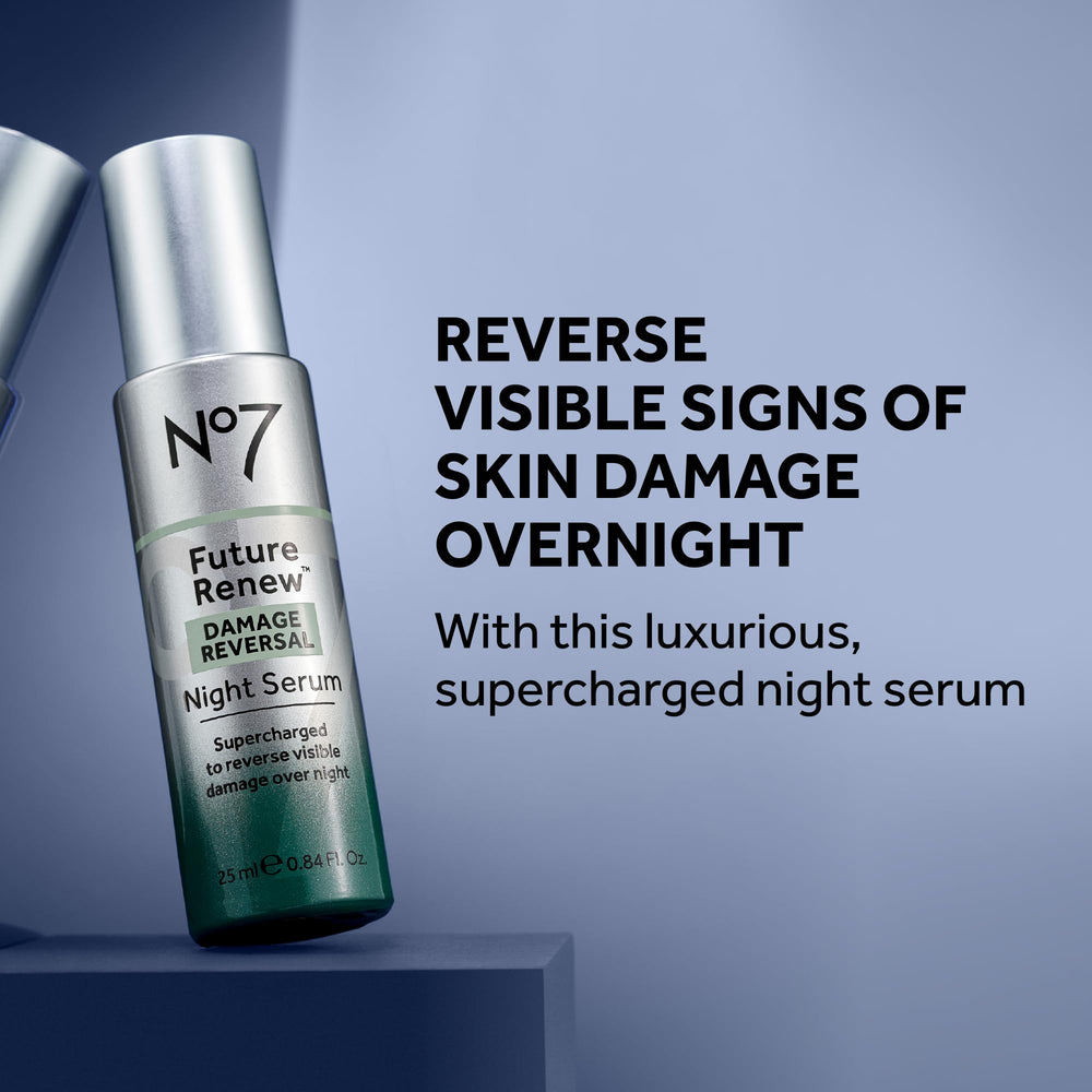 No7 Future Renew night serum pump dispense for easy nightly application