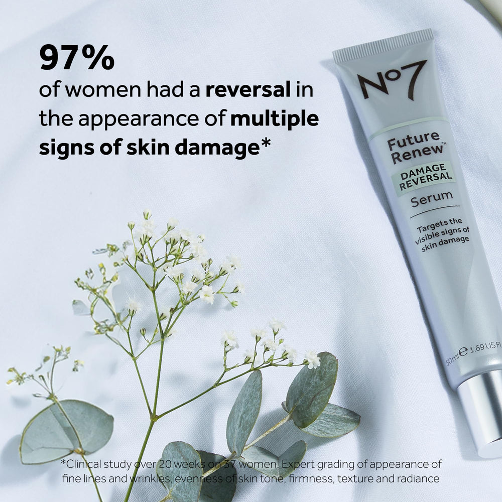 No7 Future Renew glow shot on cheek reveals luminous finish.
