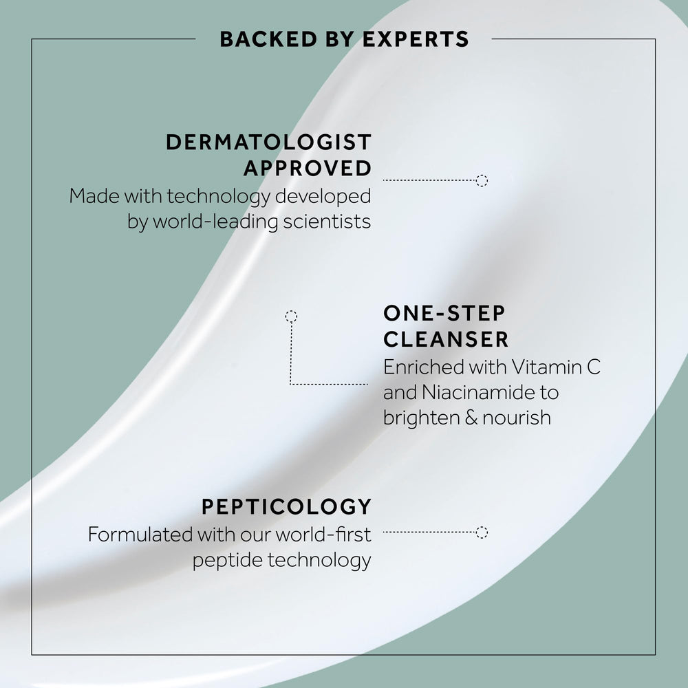 No7 Future Renew cleanser dispensing action emphasizes fragrance-free formula for sensitive skin.