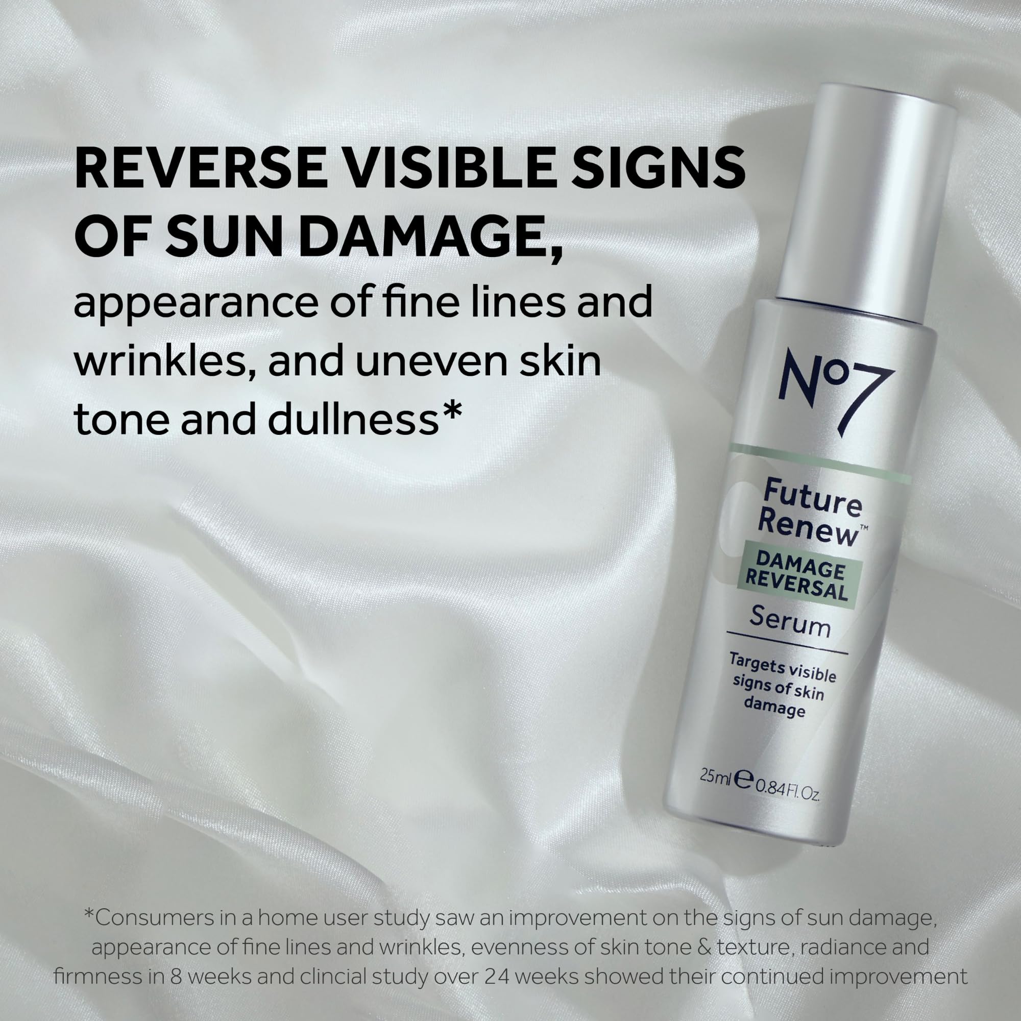 No7 Future Renew serum dispense pump demonstrates precise application for daily routine