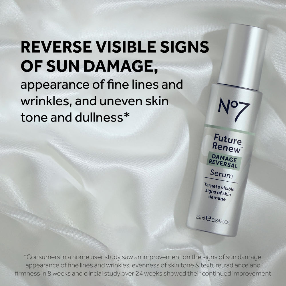 No7 Future Renew serum dispense pump demonstrates precise application for daily routine