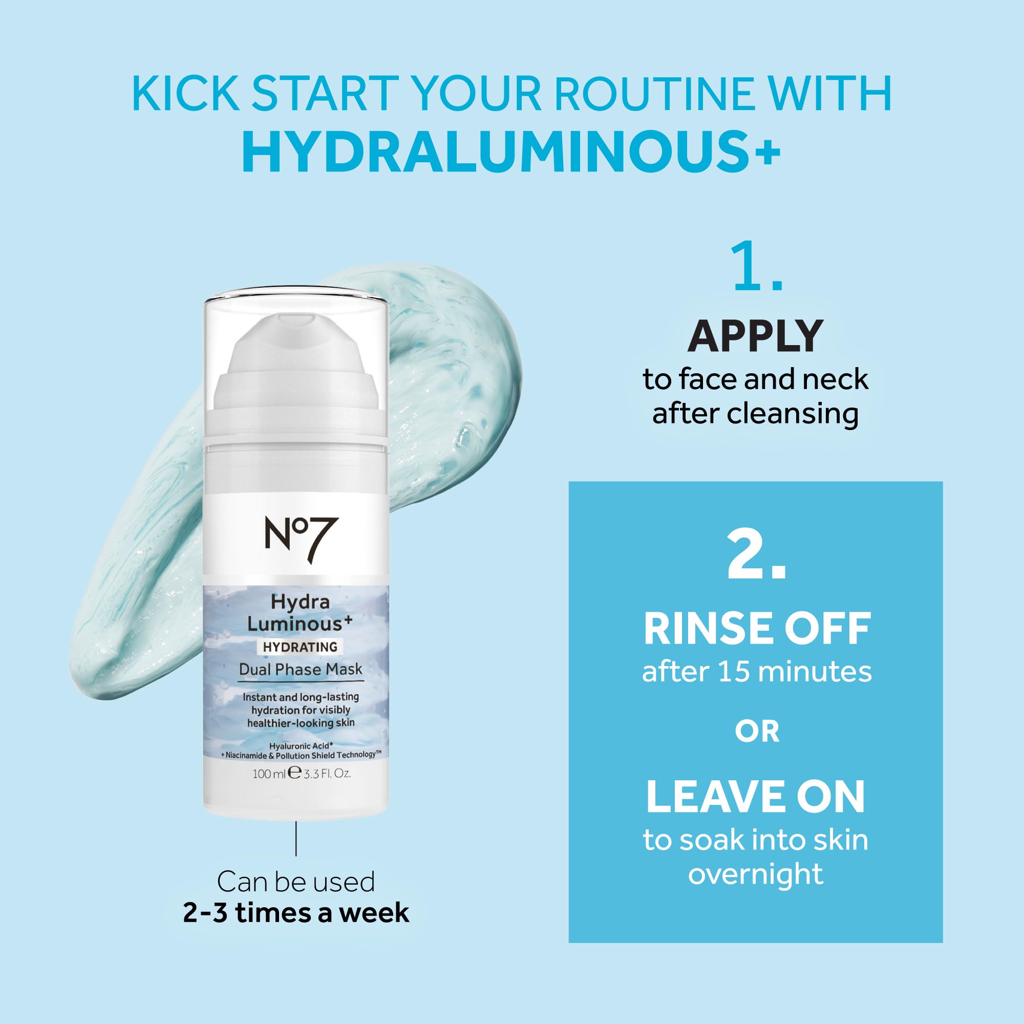 No7 HydraLuminous+ night use emphasizes overnight moisture balance