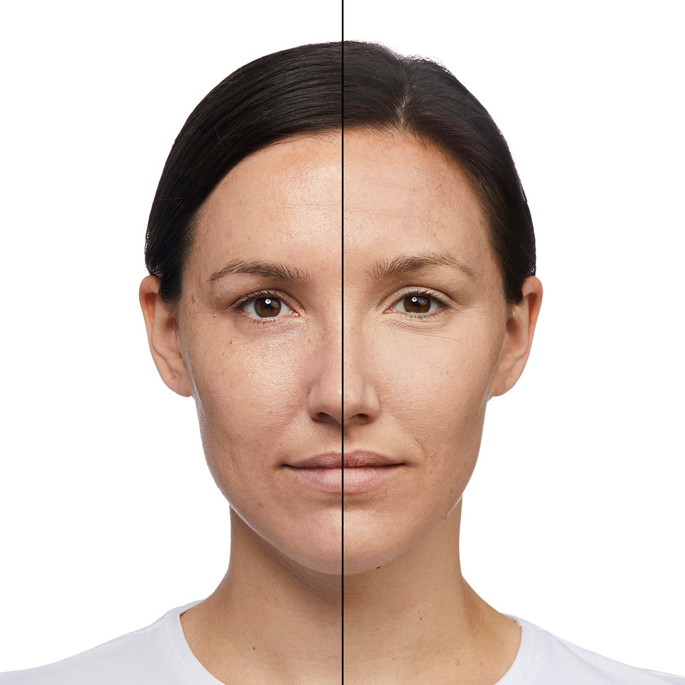 No7 Lift & Luminate glow finish on skin after blending.