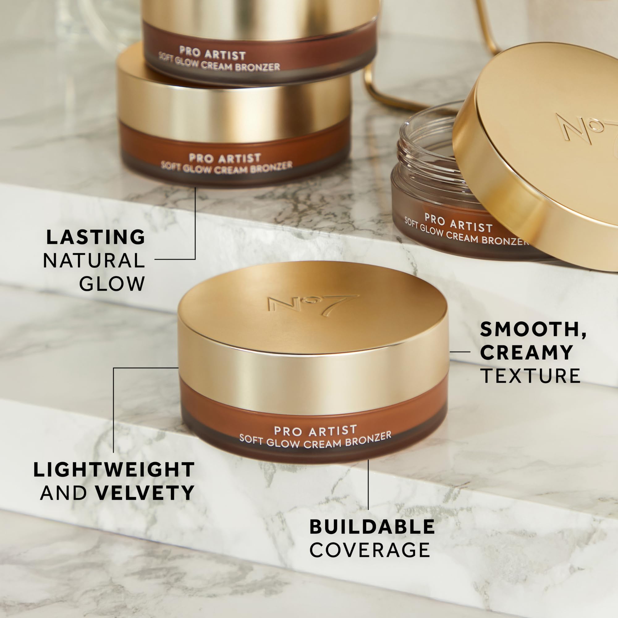 Bronzer applied along the nose bridge for subtle warmth and definition.