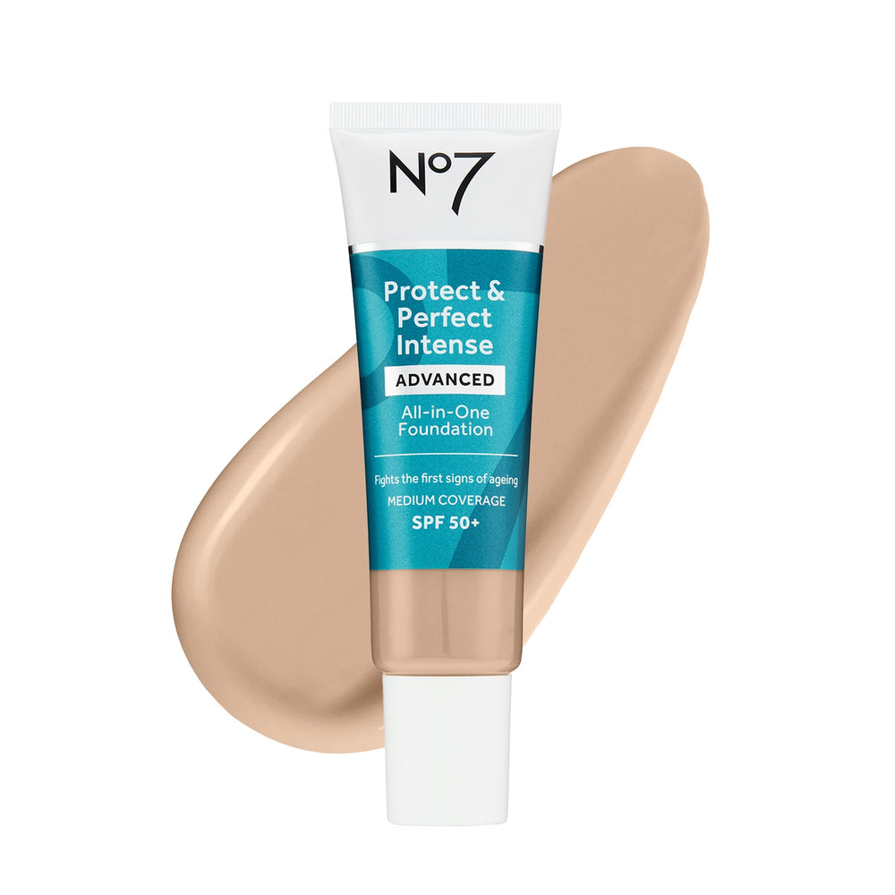 No7 Protect & Perfect bottle pump for smooth, controlled foundation application.