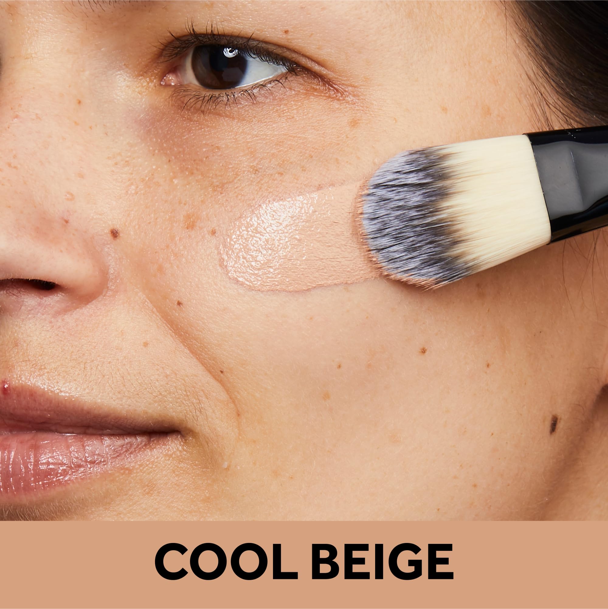 Close-up of No7 Protect and Perfect texture showing light buildable coverage for a natural look.
