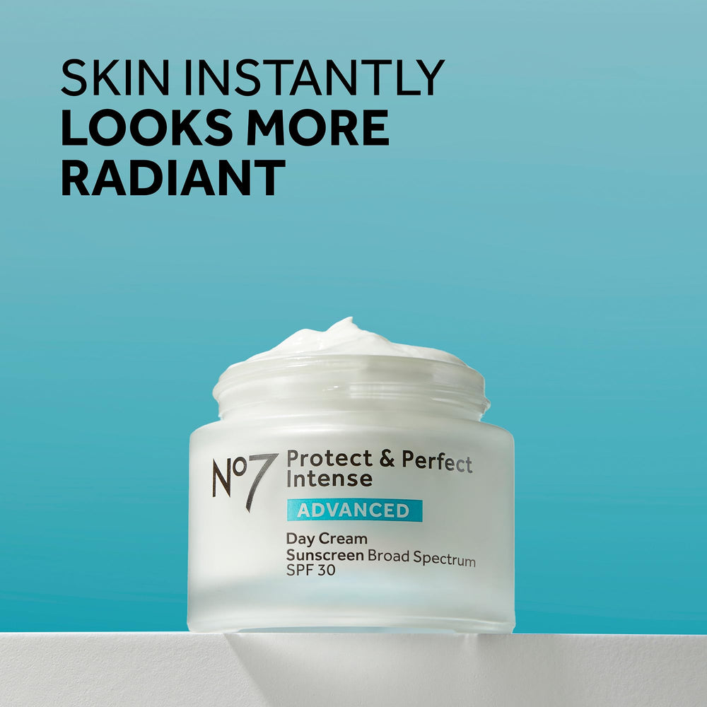 Closeup of creamy No7 fragrance-free day cream texture for rich daytime hydration.