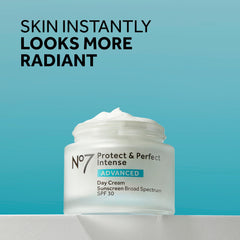Closeup of creamy No7 fragrance-free day cream texture for rich daytime hydration.