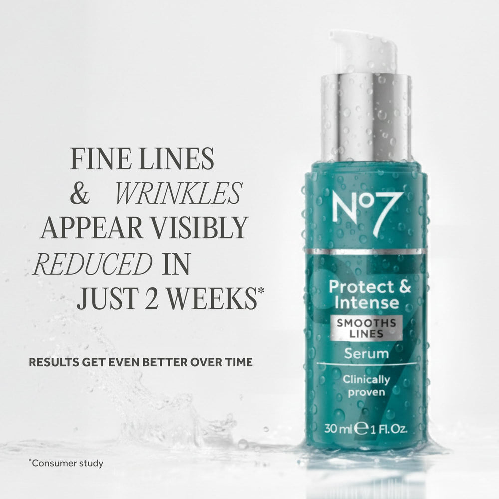 No7 Protect & Perfect serum applied on hand demonstrates quick absorption and hydration.