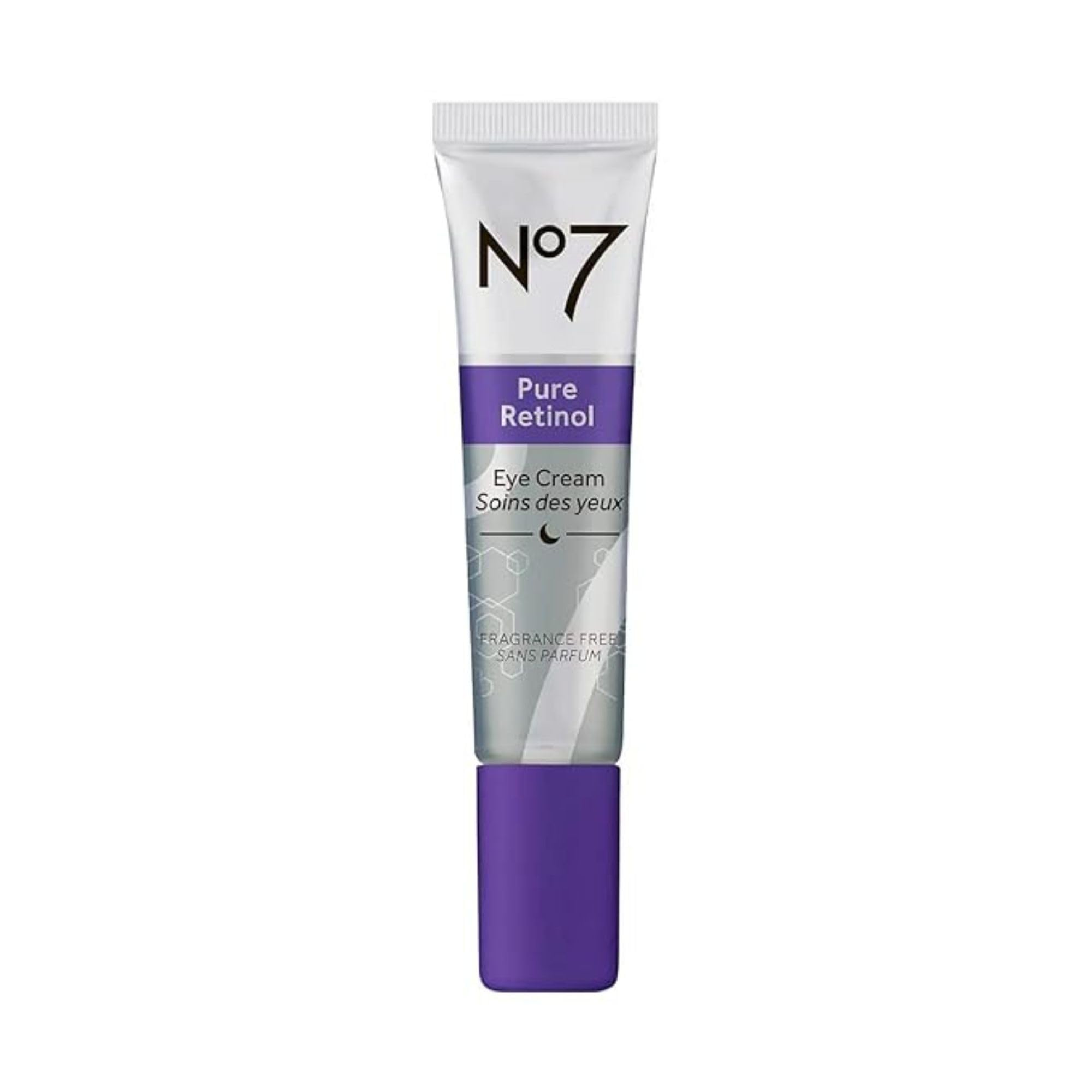 No7 Pure Retinol Eye Cream bottle shown for targeted under-eye care and hydration