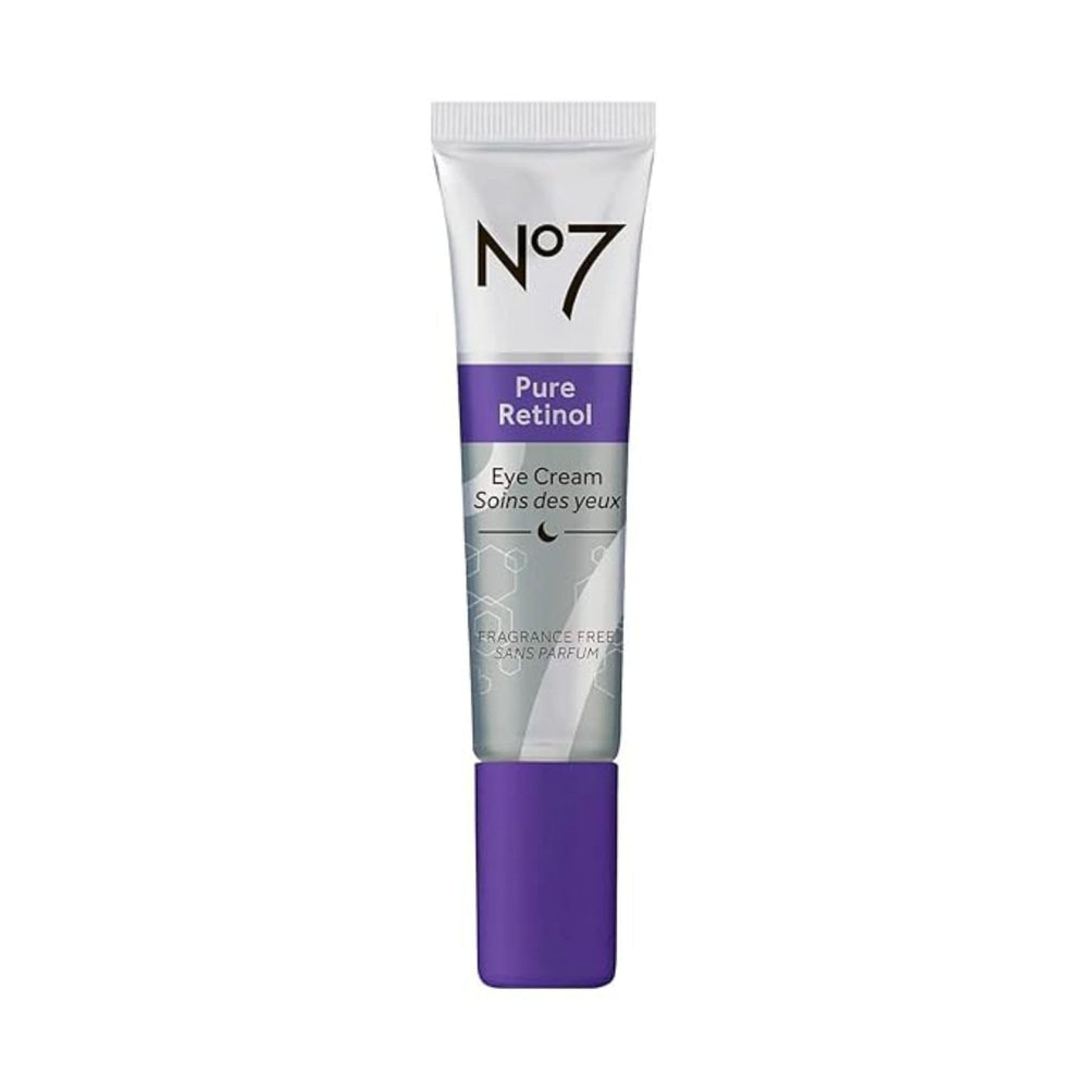 No7 Pure Retinol Eye Cream bottle shown for targeted under-eye care and hydration