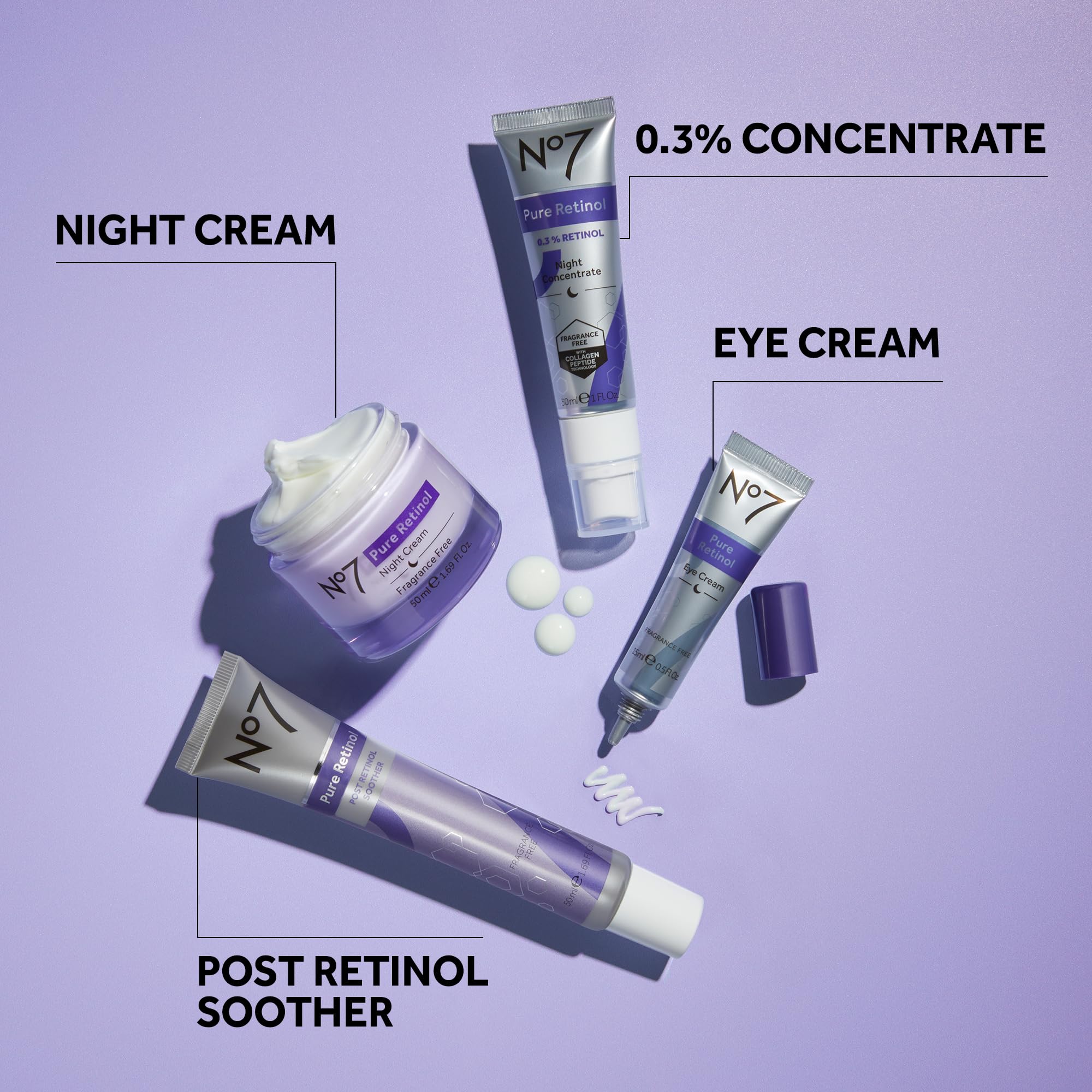 No7 Pure Retinol Eye Cream with hyaluronic acid delivering lasting moisture