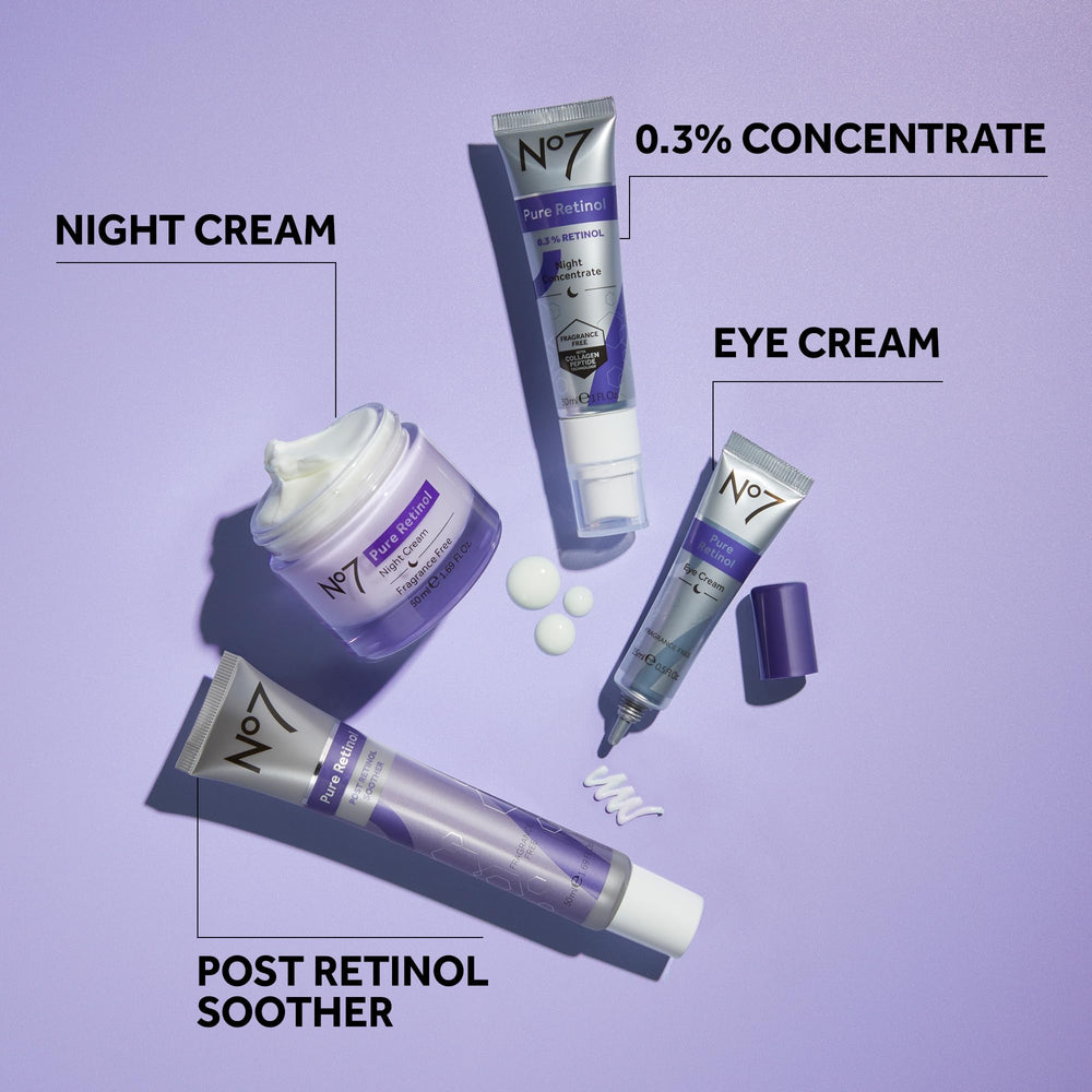 No7 Pure Retinol Eye Cream with hyaluronic acid delivering lasting moisture