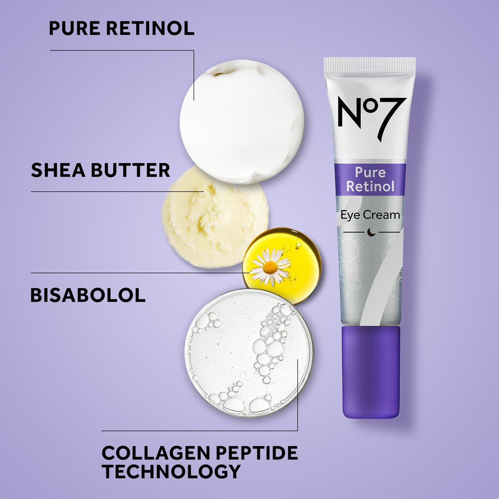 No7 Pure Retinol Eye Cream with shea butter for hydration and comfort