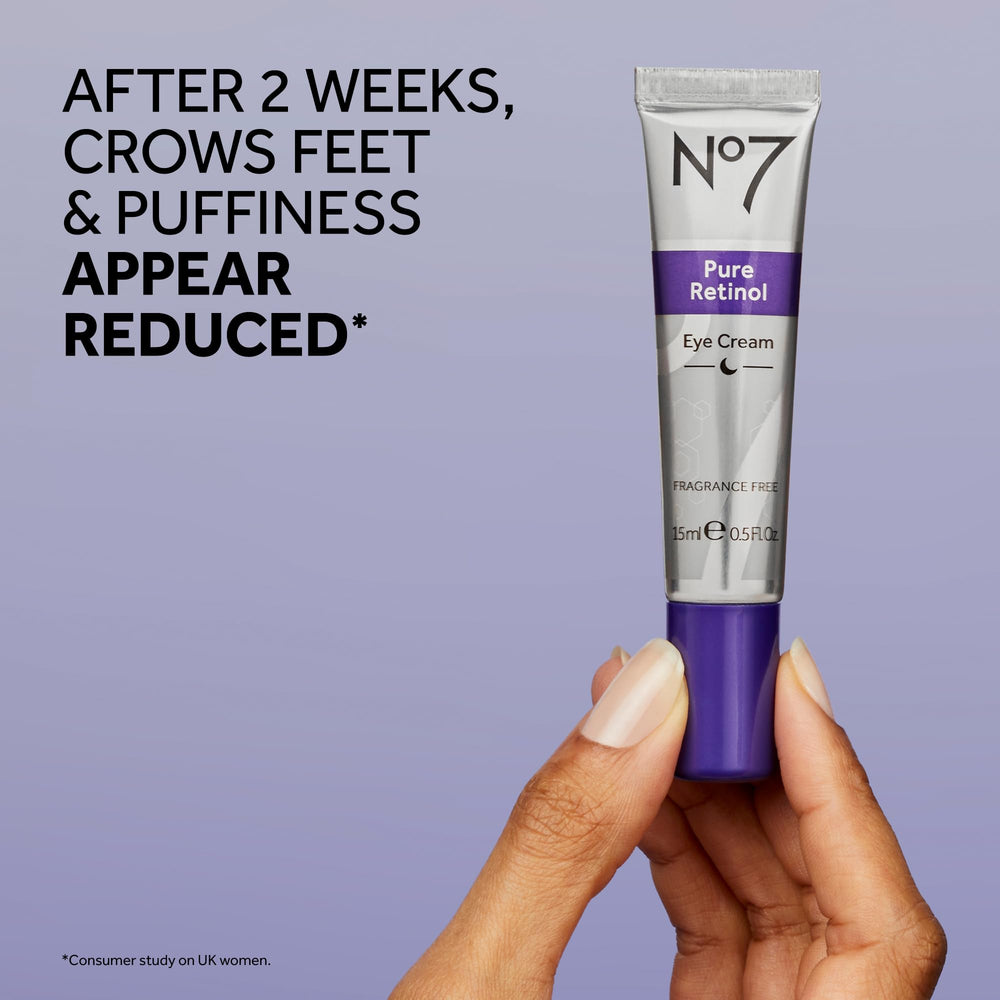 No7 Pure Retinol Eye Cream texture close-up highlighting rich hydration