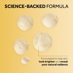 No7 Radiance+ serum being gently applied to the cheek for quick absorption.