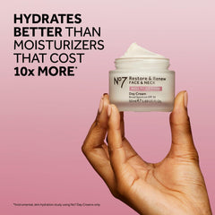 No7 Restore & Renew cream on skin during application demonstrates smooth spreading