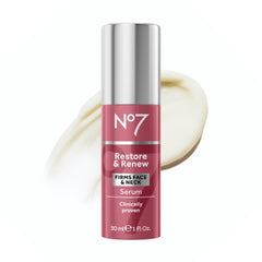 No7 Restore & Renew serum bottle close-up for daily hydration