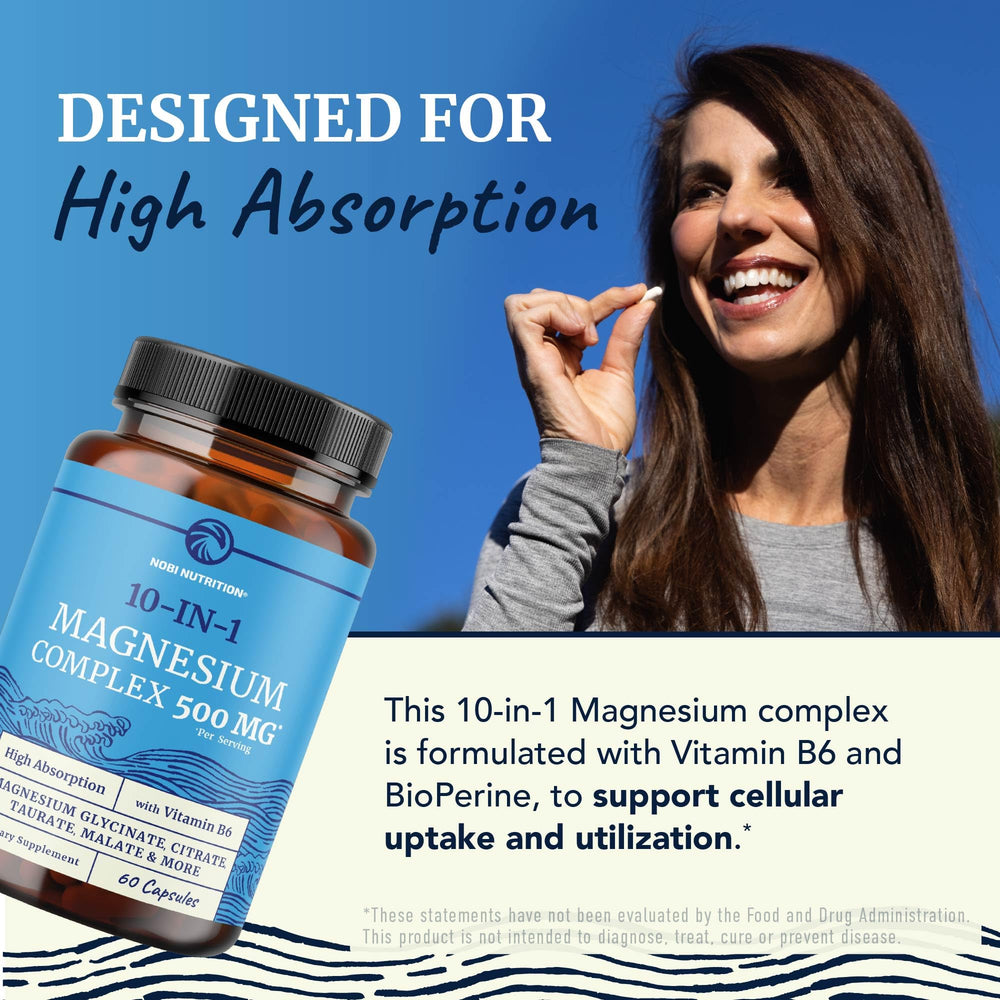 Nobi Nutrition bottle label ingredients highlights the 10 bioavailable forms.