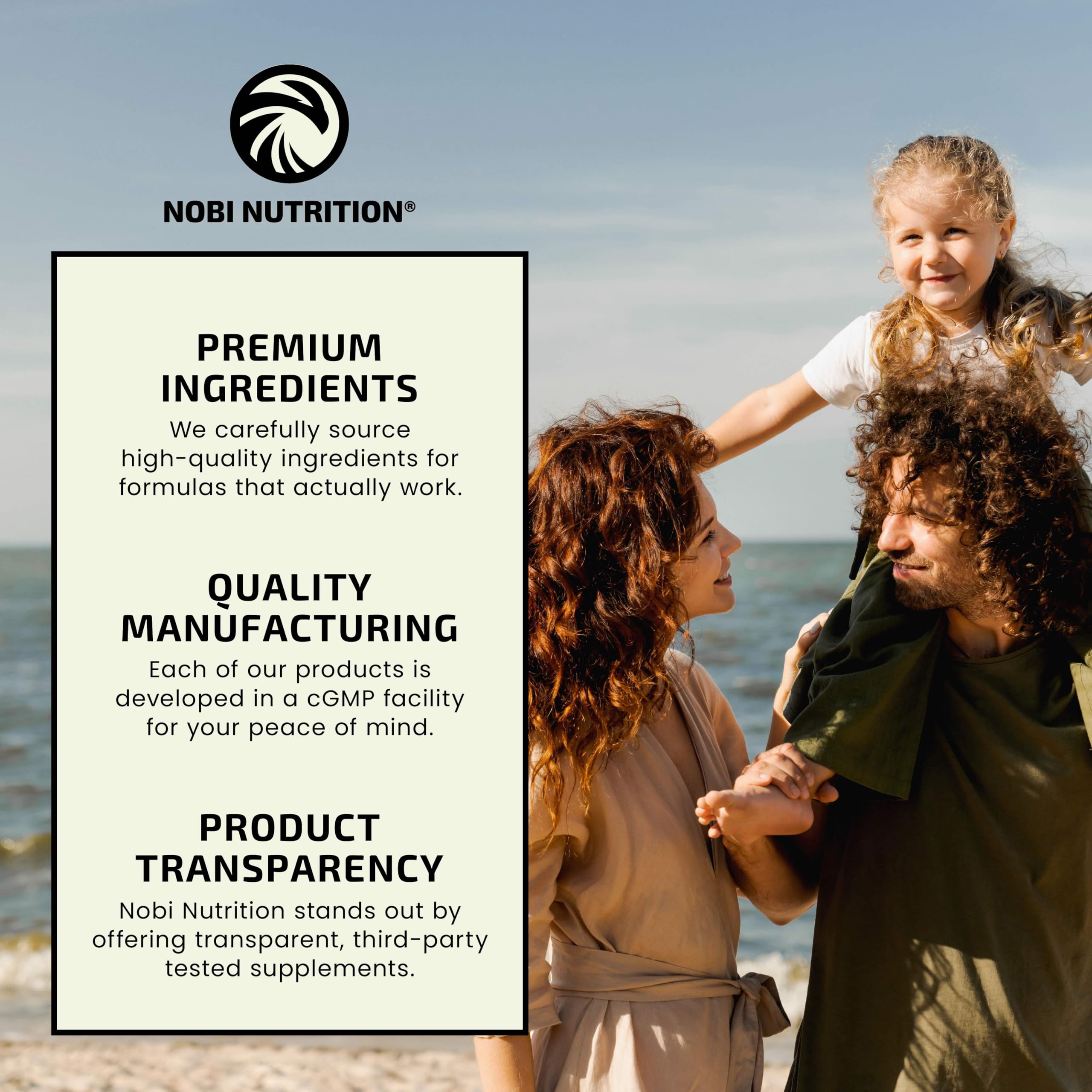 Nobi Nutrition dairy gluten free badge on packaging