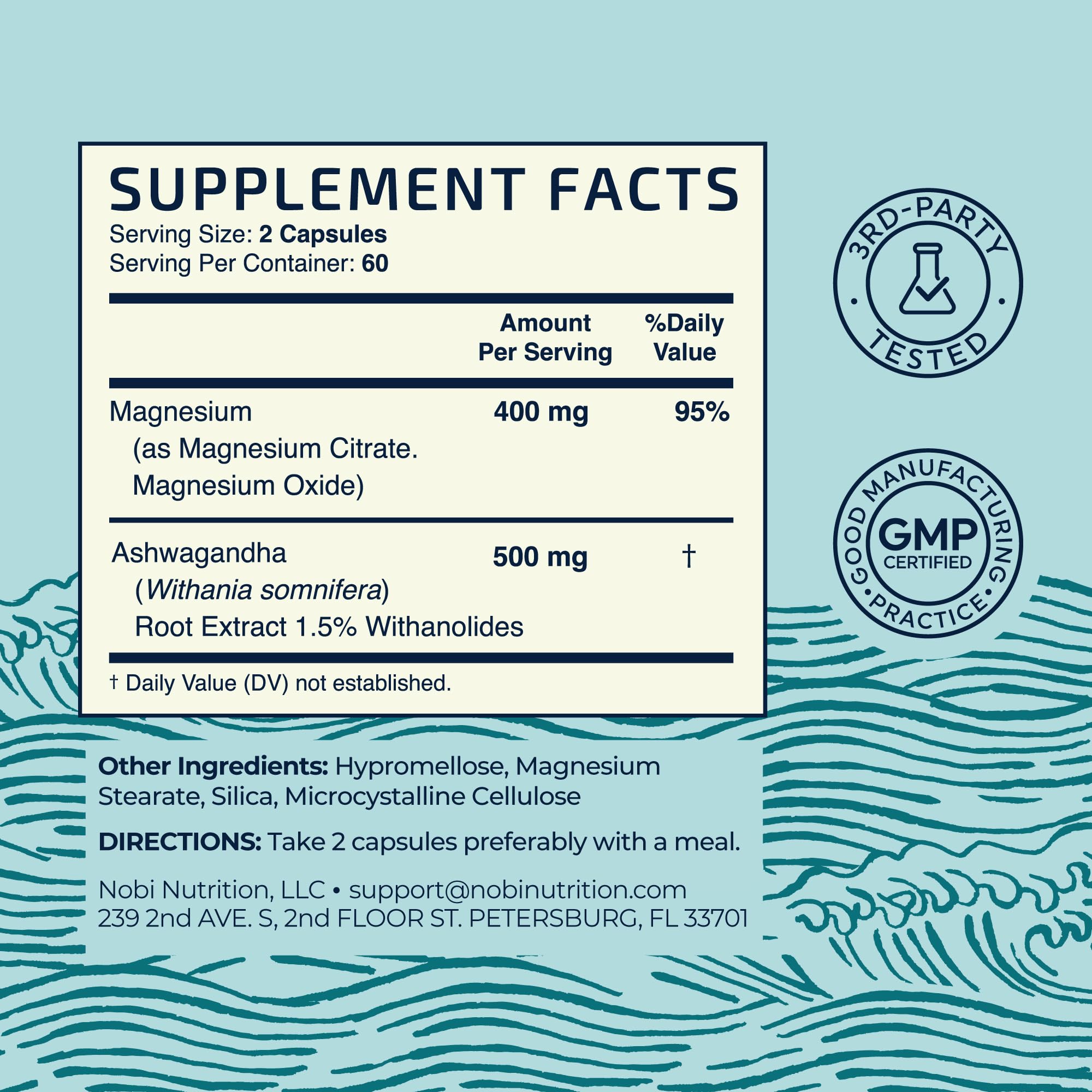 Nobi Nutrition GMP facility seal indicating high quality manufacturing