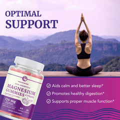 Nobi Nutrition gummies closeup emphasizes chewy texture and high absorption magnesium.