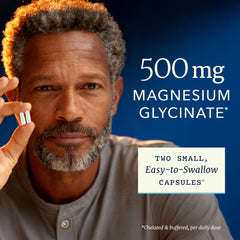 Nobi Nutrition magnesium glycinate label panel displays 500mg per serving.