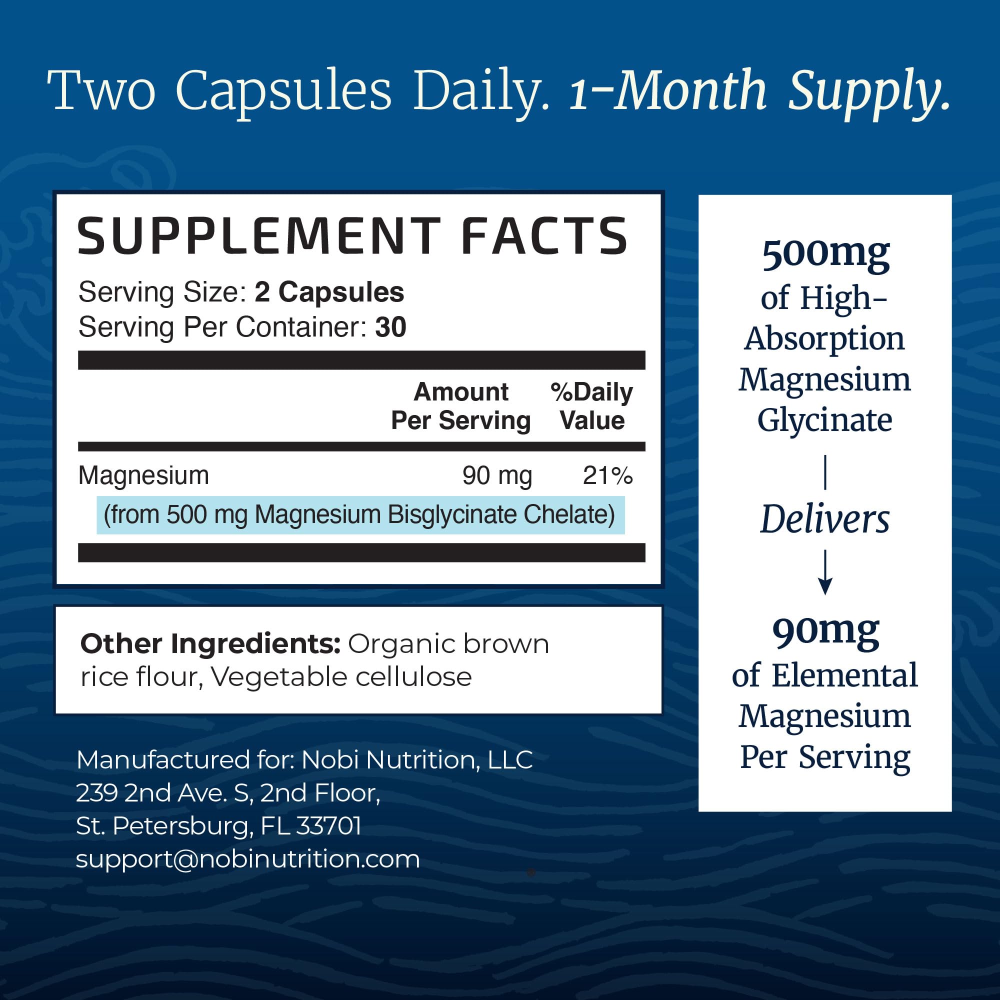 Nobi Nutrition two-capsule serving delivers 500mg per dose.