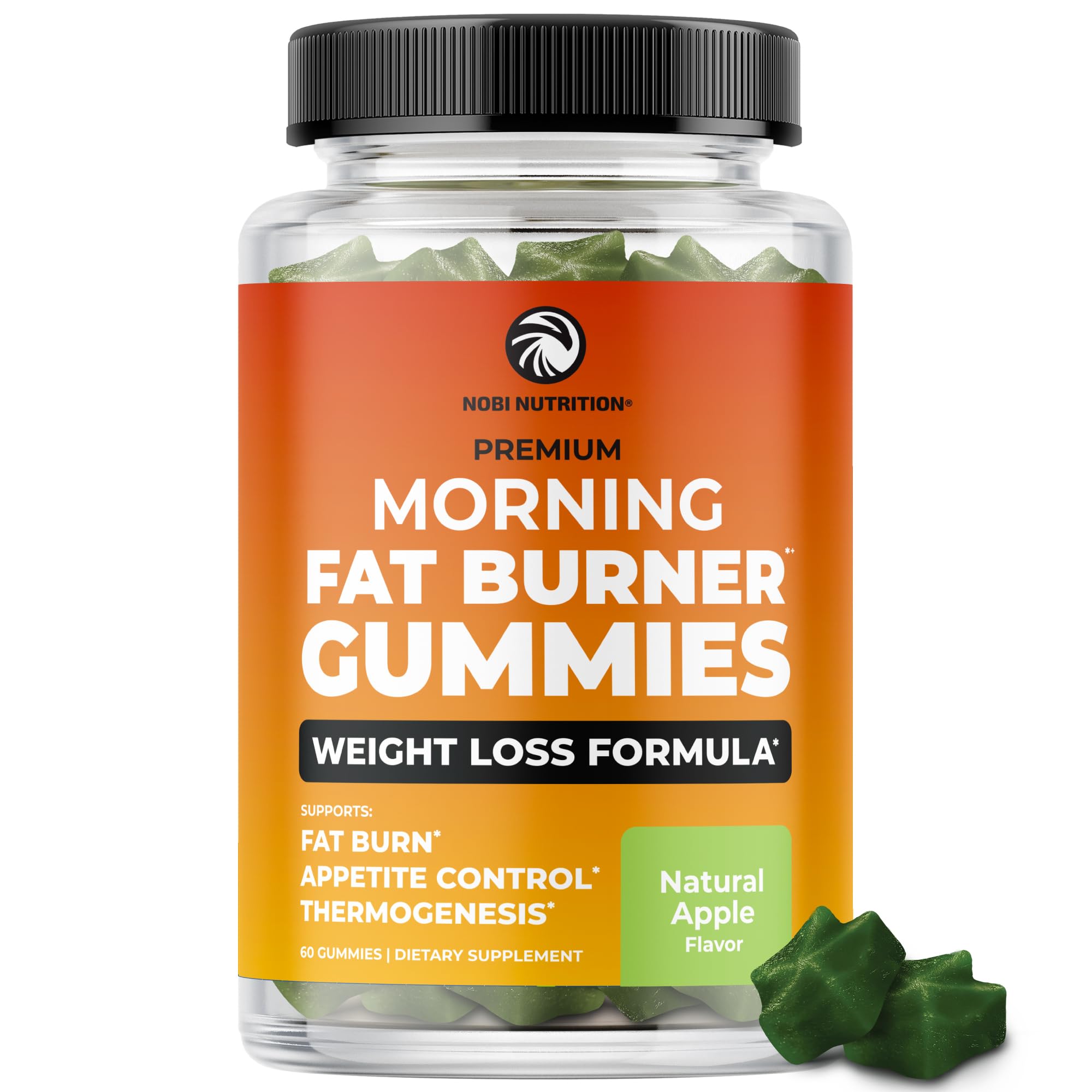 Nobi Nutrition Morning Fat Burner Gummies bottle ready for daily energy and metabolism support.