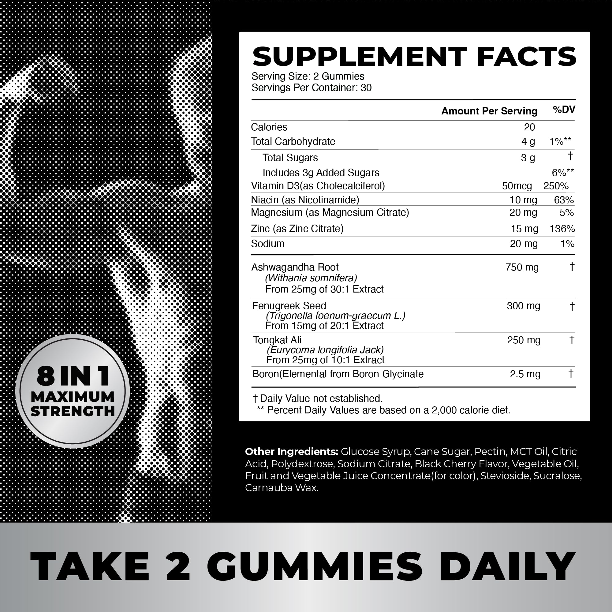 Nobi Nutrition Test Boost Max bottle with dosage information on label