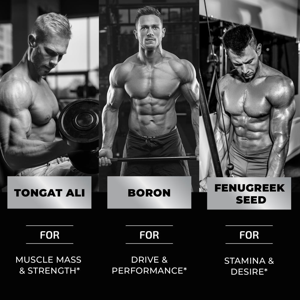 Nobi Nutrition Test Boost Max ingredients chart highlighting Tongkat Ali and Fenugreek