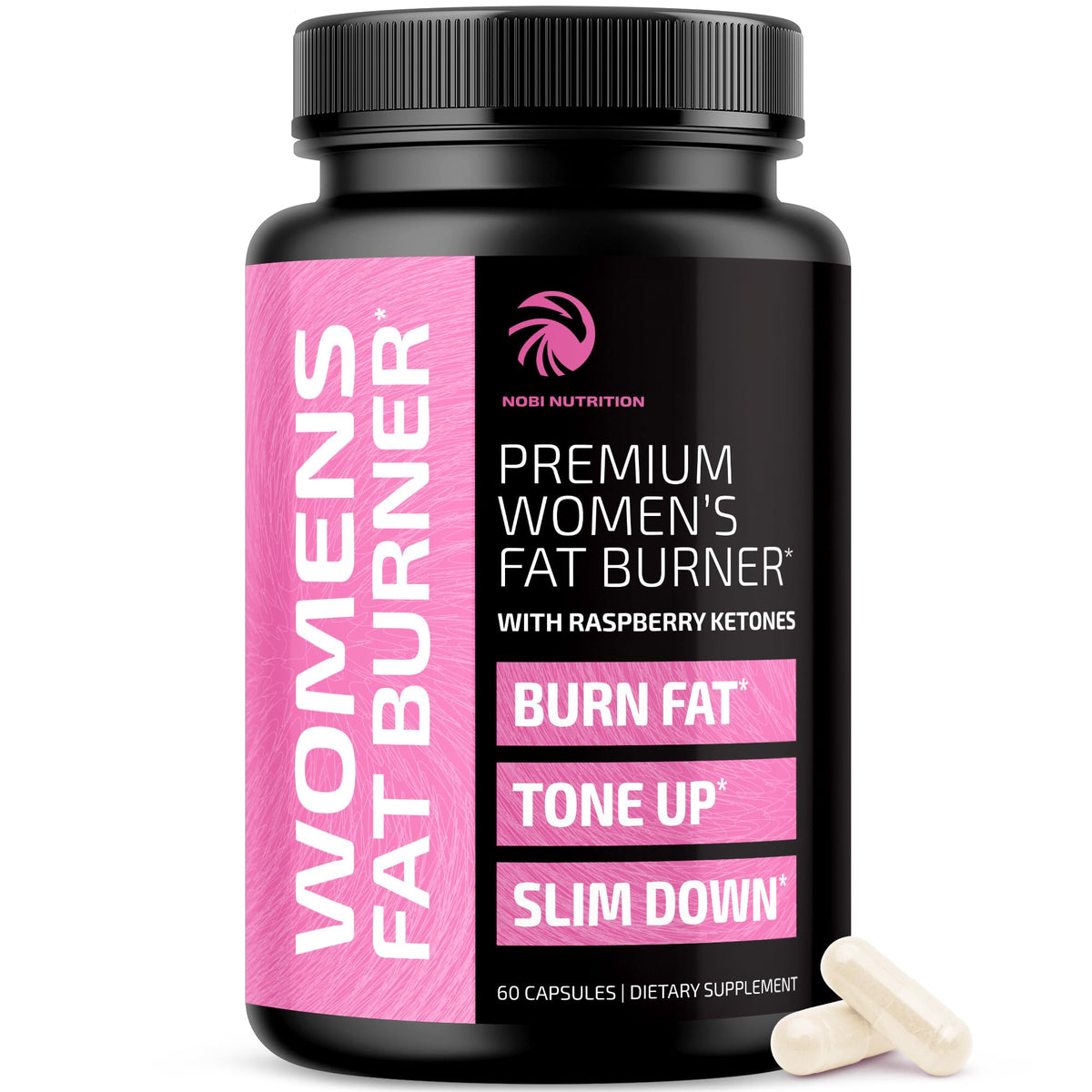 Nobi Nutrition weight loss pills bottle aiding women's fat burning