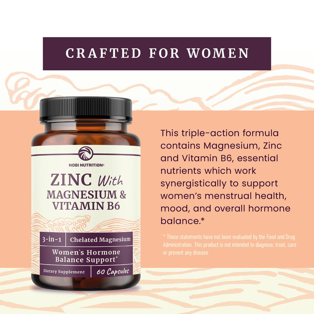 Nobi Nutrition Zinc Magnesium B6 bottle open with capsules ready for daily use