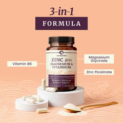Nobi Nutrition Zinc Magnesium B6 capsules closeup showing high absorption chelates