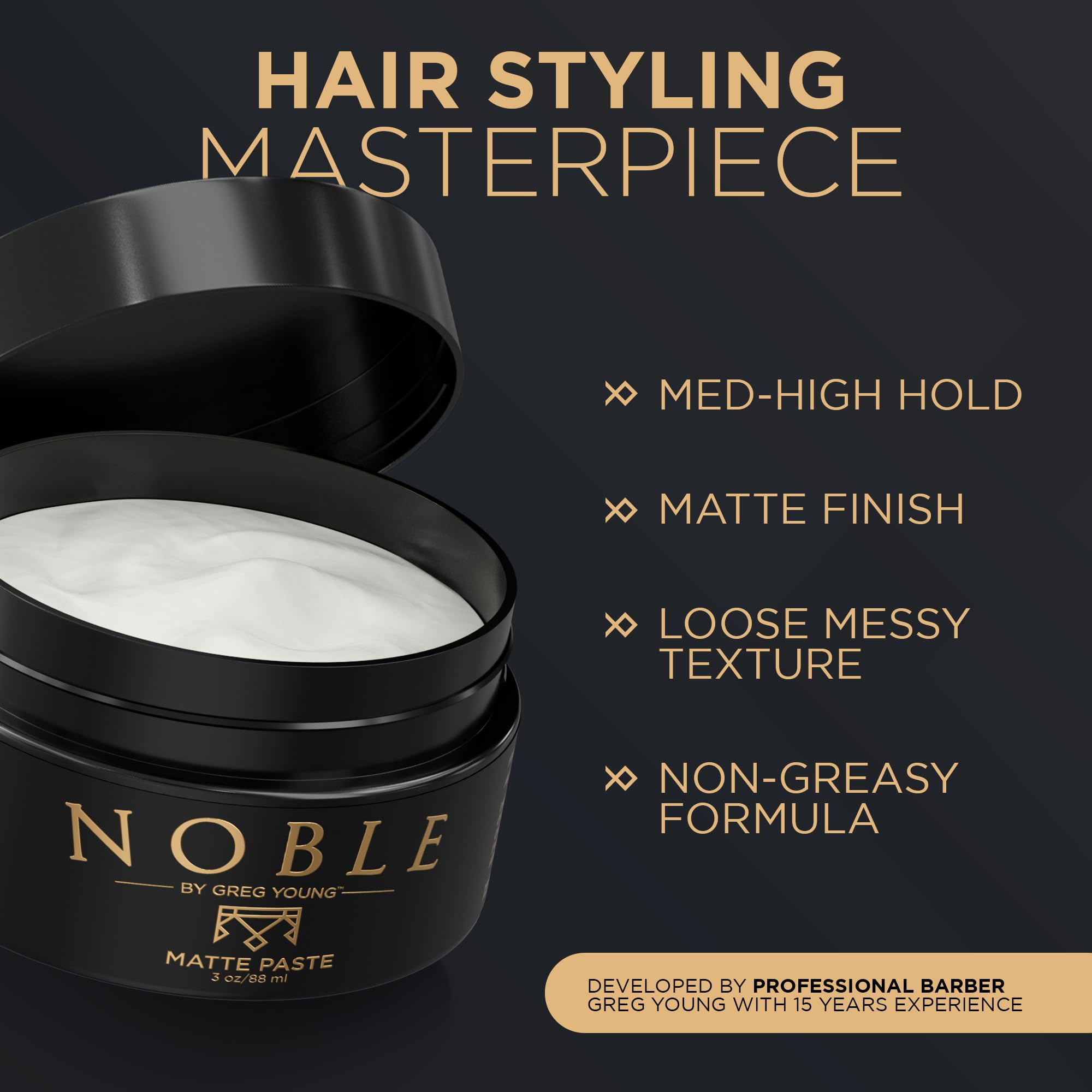 Noble By Greg Young paste in hands applying for flexible control without shine.