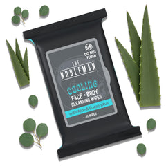 The Nobleman men's cooling wipes post-workout use for quick refresh and cleanse.